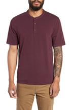 Men's Vince Regular Fit Garment Dye Short Sleeve Henley, Size - Purple