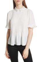 Women's Kate Spade New York Embellished Collar Shirt - Beige