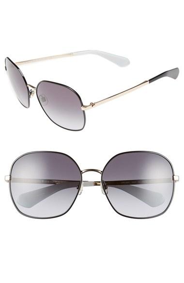 Women's Kate Spade New York 'carlisa' 59mm Sunglasses - Black/ Gold