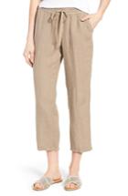Women's Caslon Linen Crop Pants - Brown