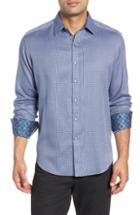 Men's Robert Graham Garvey Classic Fit Print Sport Shirt, Size - Blue