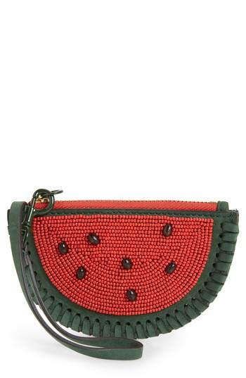 Women's Tory Burch Watermelon Leather Coin Pouch - Red