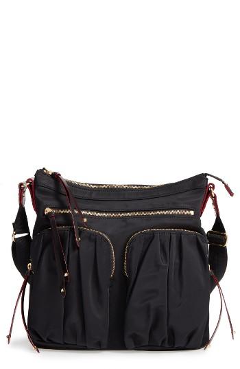 Mz Wallace 'mia' Bedford Nylon Crossbody Bag - Black