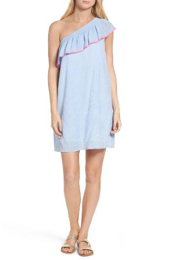 Women's Lilly Pulitzer Emmeline One-shoulder Dress, Size - Blue