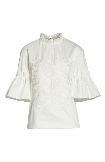 Women's Ted Baker London Ruffle Sleeve Top - White