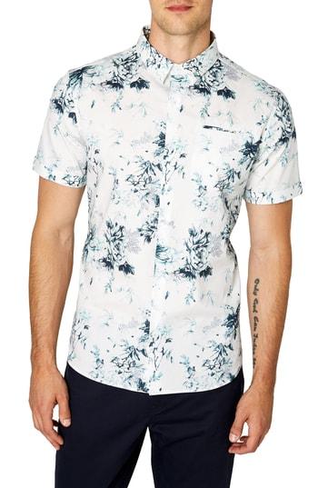 Men's 7 Diamonds Aura Floral Sport Shirt - Green