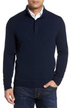Men's Monte Rosso Cashmere Quarter Zip Sweater, Size - Blue