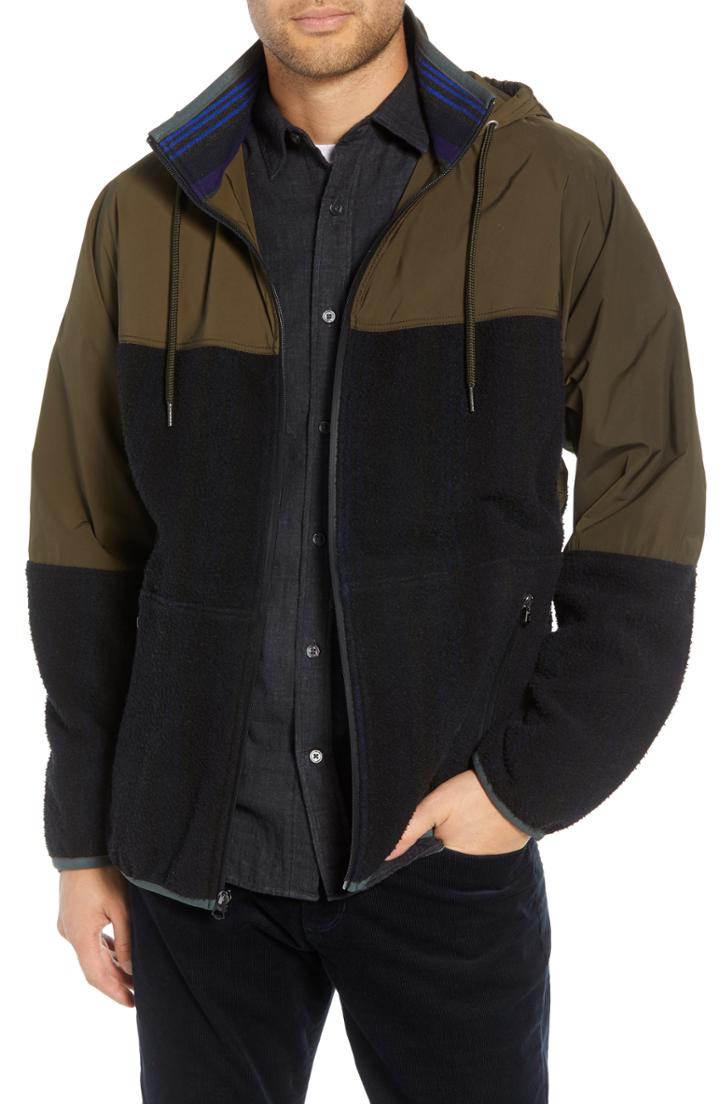 Men's Vince Mixed Media Hooded Jacket