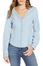 Women's Bp. V-neck Chambray Shirt - Blue