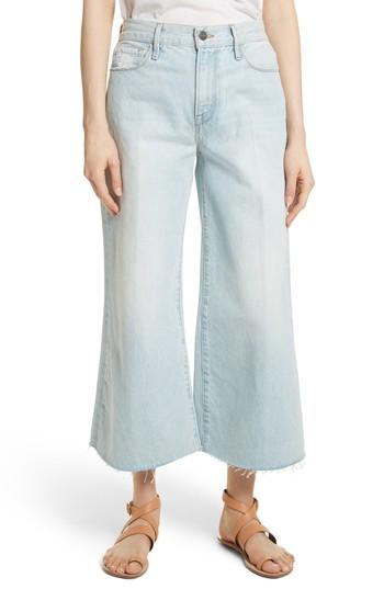 Women's Frame Le Palazzo Raw Edge Crop Wide Leg Jeans - Blue
