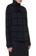 Women's Akris Double Face Cashmere Reversible Plaid Jacket - Grey