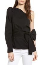 Women's Bishop + Young Belted One-shoulder Blouse - Black