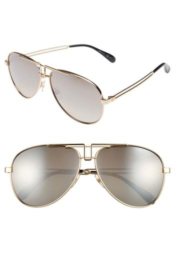 Women's Givenchy 61mm Aviator Sunglasses - Gold