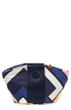 Tory Burch Small Dome Nylon Cosmetic Case, Size - Navy Picnic Box