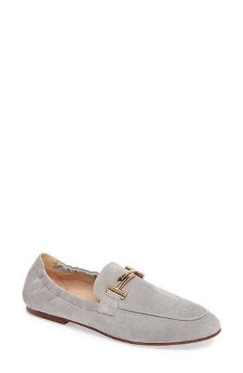 Women's Tod's Double T Scrunch Loafer Us / 35eu - Grey