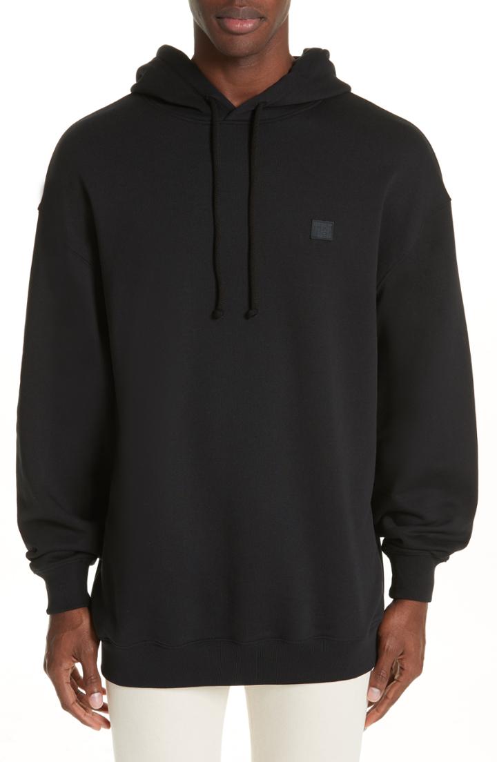 Men's Acne Studios Farrin Face Hooded Sweatshirt - Black