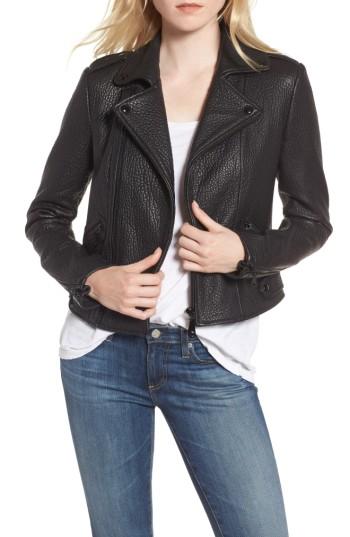 Women's Rebecca Minkoff Wolf Leather Moto Jacket - Black