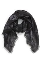 Men's Alexander Mcqueen Skull Print Modal & Silk Scarf, Size - Beige