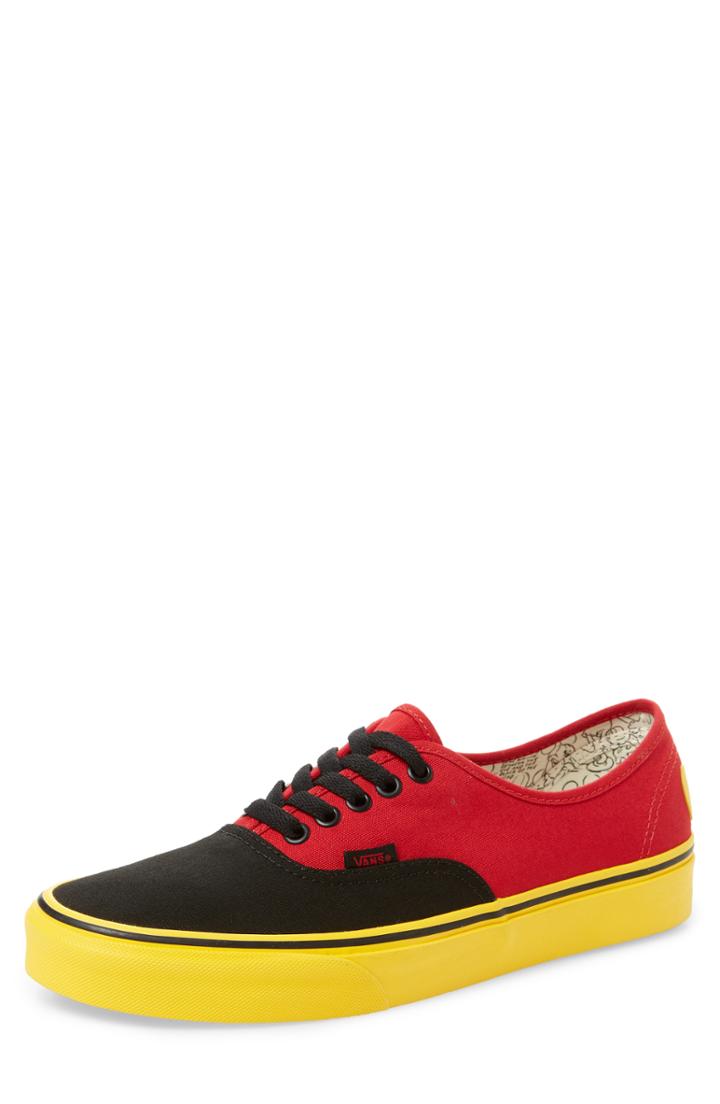 Men's Vans X Disney Authentic Low Top Sneaker .5 M - Red