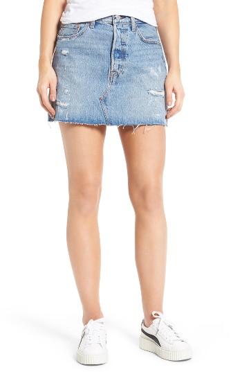 Women's Levi's Deconstructed Denim Skirt - Blue