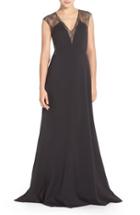 Women's Aidan By Aidan Mattox Lace & Crepe Gown