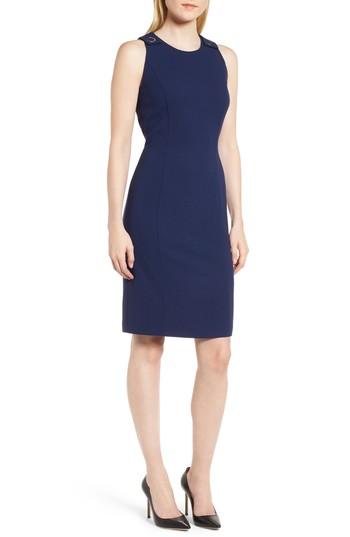 Women's Boss Dibalena Stretch Wool Sheath Dress R - Blue