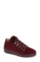 Women's Taryn Rose Georgy Faux Fur Trim Weatherproof Sneaker M - Red