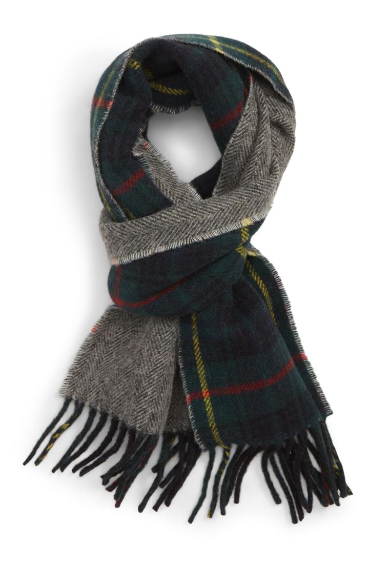 Men's Polo Ralph Lauren Reversible Driver Wool Blend Scarf, Size - Green
