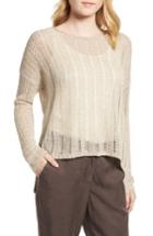 Women's Eileen Fisher Open Knit Organic Linen Blend Sweater - Beige