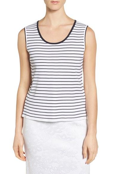 Women's Ming Wang Stripe Tipped Tank