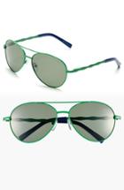 Women's Lilly Pulitzer 'amelia' 57mm Polarized Aviator Sunglasses - Palm Green / Worth Blue