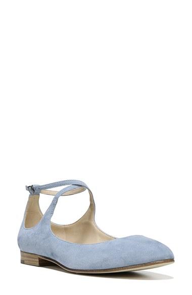 Women's Via Spiga Yovela Ankle Strap Flat M - Blue