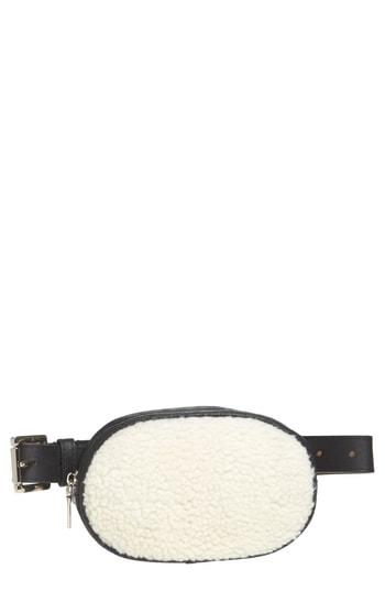 Steve Madden Faux Shearling Belt Bag - Black