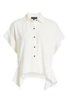 Women's 1.state Button Up High/low Blouse - White