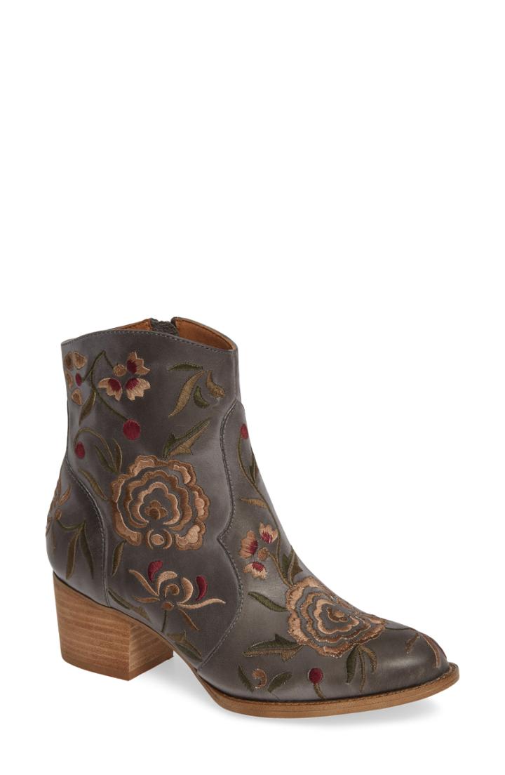 Women's Sofft Westmont Floral Embroidered Bootie .5 M - Blue