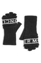 Women's Moncler Guanti Wool Long Fingerless Gloves - Black