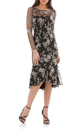 Women's Carmen Marc Valvo Infusion Sequin Mesh Midi Dress