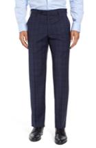 Men's Zanella Parker Plaid Stretch Trousers - Blue