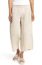Women's Eileen Fisher Organic Linen Crop Wide Leg Pants - White