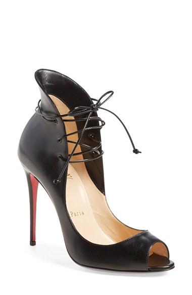 Women's Christian Louboutin 'megavamp' Flared Peep Toe Pump