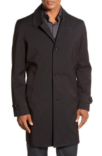 Men's Michael Kors Trim Fit Waterproof Overcoat R - Black