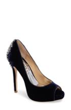 Women's Badgley Mischka 'kiara' Crystal Back Open Toe Pump .5 M - Green