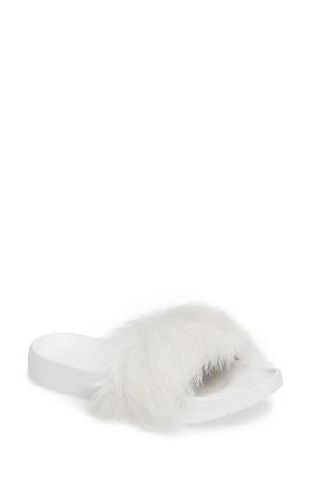 Women's Ugg Royale Genuine Shearling Slide Sandal M - White
