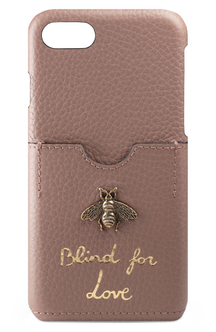 Gucci Animalier Bee Leather Iphone 7 Case -