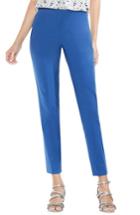 Women's Vince Camuto Side Zip Double Weave Stretch Cotton Pants - Blue