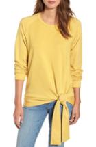Women's Caslon Tie Knot Sweatshirt, Size - Yellow