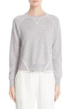 Women's Adam Lippes Contrast Detail Merino Wool Sweatshirt