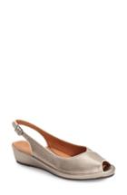 Women's L'amour Des Pieds 'breyer' Slingback Peep Toe Wedge M - Grey