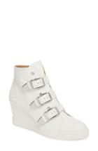 Women's Linea Paolo Kesha Studded Wedge Sneaker .5 M - White