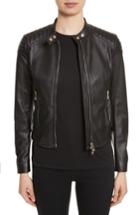 Women's Belstaff Mollison Leather Moto Jacket Us / 42 It - Black